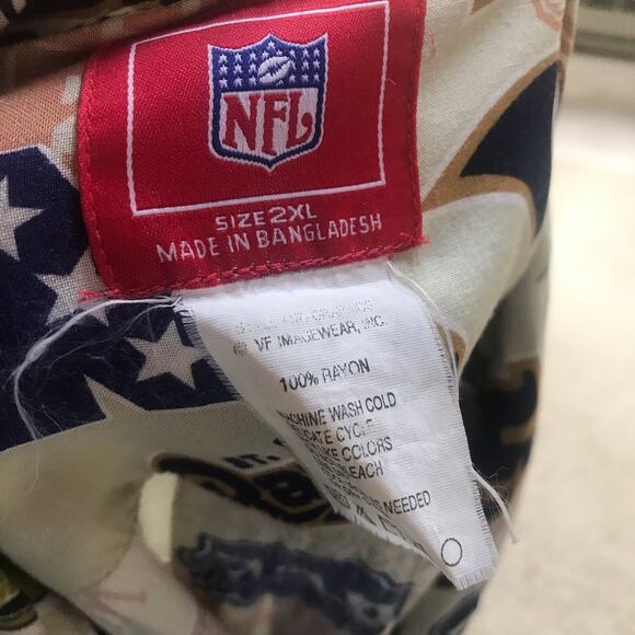 Vintage NFL St. Louis Rams Button Down Short Sleeve Rayon Shirt Men's Size 2XL - Picture 6 of 6